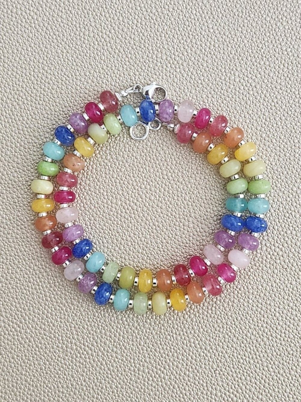 KALEIDOSCOPE MULTI-COLOR JADE NECKLACE--18"
